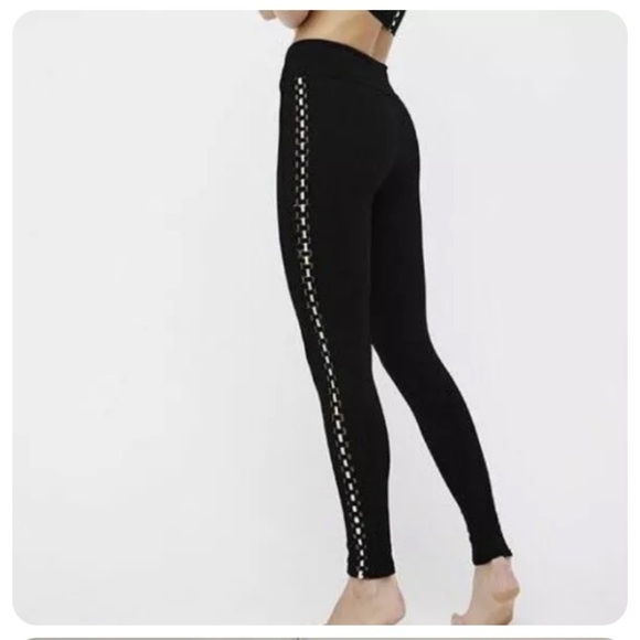 Free People Movement Braided Checker Leggings Nylon Size Small - Picture 1 of 4